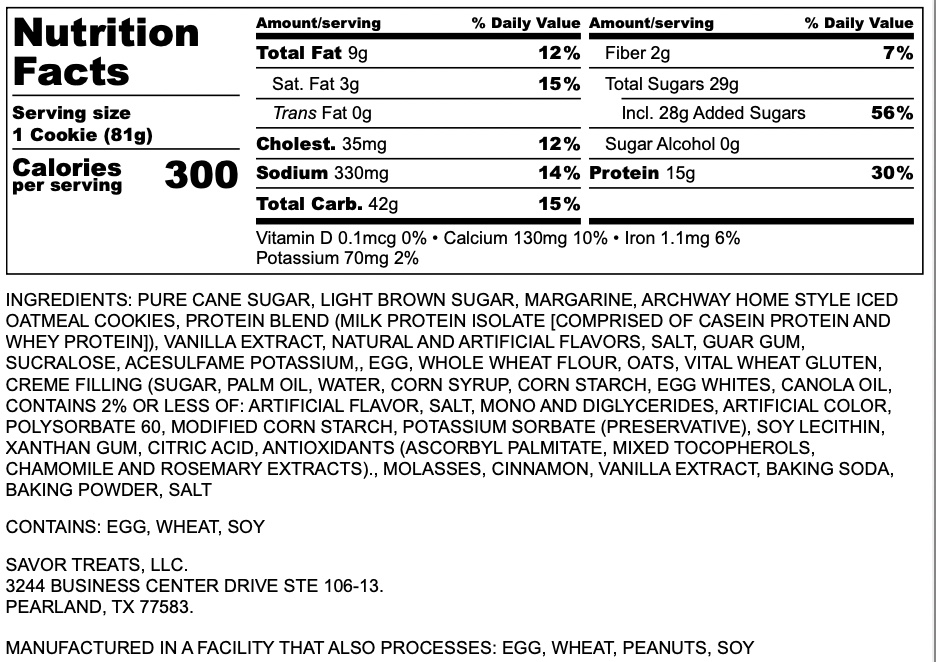 OATMEAL CREME PIE STUFFED PROTEIN COOKIE - Image 2