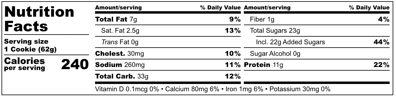 COOKIES & CREAM REGULAR PROTEIN COOKIE - Image 2