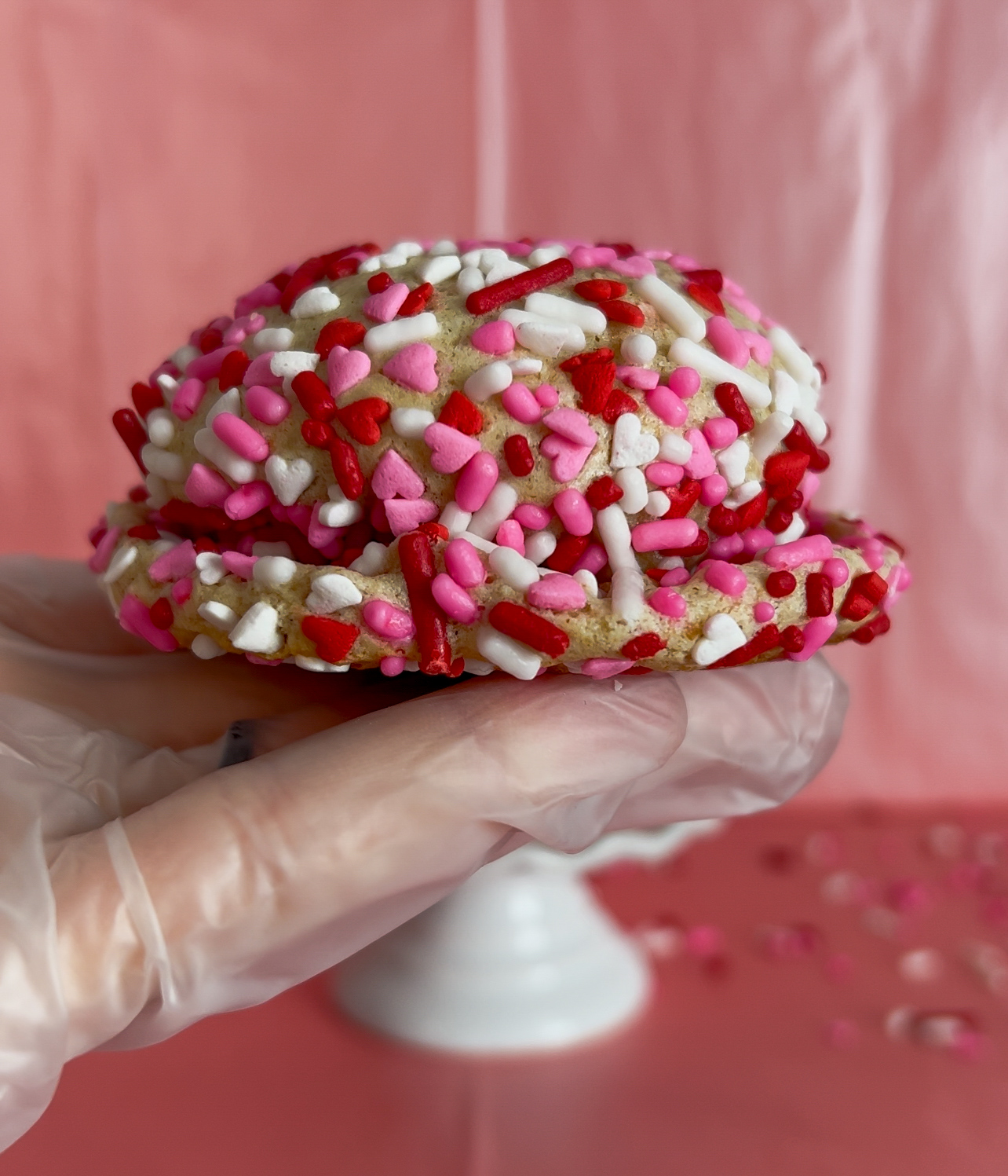 CUPID’S CONFETTI STUFFED PROTEIN COOKIE