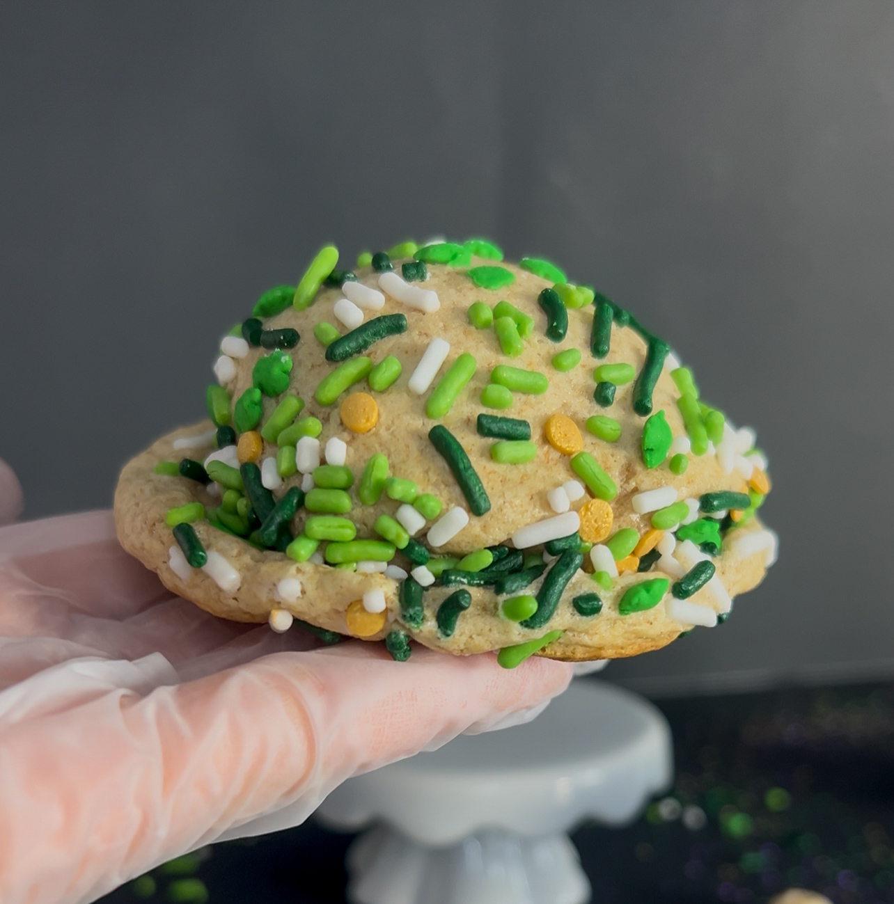 SHAMROCK’S CONFETTI STUFFED PROTEIN COOKIE